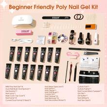 Nail Extension Gel Kit With USB Port - Professional Acrylic Builder Gel Set With LED Lamp For Home Salon - Multicolor - View 4