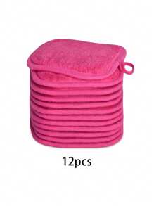 12pcs Makeup Remover Pads, Edged Design, Reusable, Soft & Moisturizing Cleansing Wipes, 6/3/1 Pcs Set