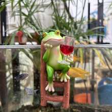 Frog Climbing Ladder Flower Pot Hugger Funny Frog Figurine Plant Decorations For Pots Outdoor Garden Decor