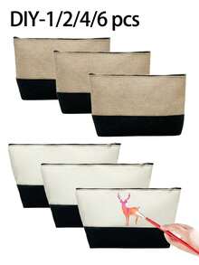 Bolsa con cremallera de lona en blanco y negro y caqui negro - Bolsa de cosméticos en blanco y negro, caqui negro, estuche para lápices, bolsa de almacenamiento pequeña para cosméticos y bricolaje, para artículos de tocador y papelería, almacenamiento de cables de datos, bolsa de lona multifuncional, bolsa escolar con graffiti pintado a mano, adecuada para el hogar, la escuela, los viajes y el almacenamiento diario