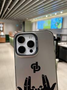 Street Hip Hop Hand Gesture Symbol Rapper JuL C'est Pas Des Lol Print Black Shockproof Matte Protective Phone Case, Full Coverage Hard Phone Protective Cover, Compatible With IPhone & Galaxy - Multicolor - View 6