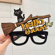 New Halloween Pumpkin Witch Hat Glasses Frame, Spooky Party Decoration, Photo Prop