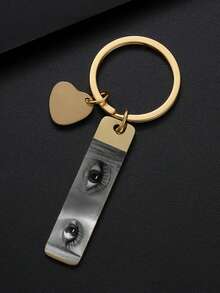 1 st personlig nyckelring med anpassade bilder, snygg nyckelring med ögonmotiv, lasergraverad fotonyckelring i rostfritt stål som kan anpassas, personlig graverad nyckelring för män, nyckelringsberlock med ögonmotiv, anpassad nyckelring med foto för par, klädaccessoarer, elegant höst, pojkvän, flickvän, familj, vänner