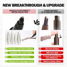 Anglicolor Microblading Eyebrow Pen, Liquid Eyebrow Pen, Square Angled Eyebrow Brush Natural Hair-Like Brow, Long-Lasting, Waterproof Eye Brow Pencil For Women And Girls Makeup (01 Caramel Blonde)