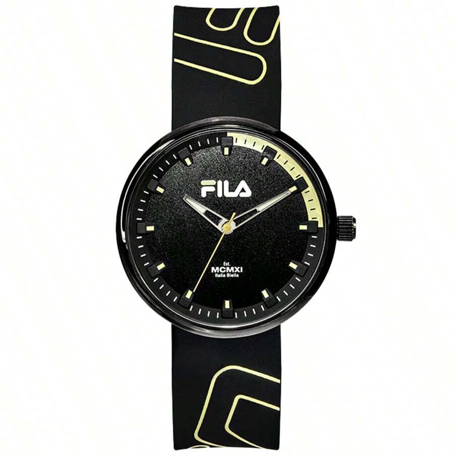 FILA Fila Quartz Watch For Men Women Silicone Strap Plastic Mirror 30M Water Res