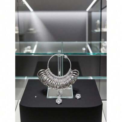 1pc 27-Ring Round Zinc Alloy Beauty Ring Gauge: US Size 0-13 Measurement Tool – Precise Ring Size Selection For Jewelry Fitting, Durable Metal Construction With Clear Size Markings, Essential For Jewelry Stores, Crafters & Home Use