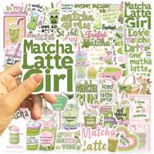 50PCS Matcha Girl Stickers Vinyl Stickers Scrapbook, Journaling, Laptop, Bumper, Skateboard, Water Bottles, Computer, Phone, Cartoon, Hard Hat, Car Stickers And Decals - Multicolor - View 6