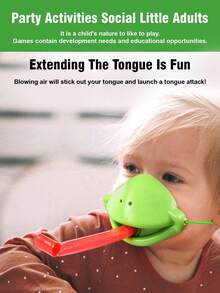 1 Set Frog Tongue Toy, Supports 2-4 Player Interaction, Includes Frog Mouth Lizard Mask, Greedy Chameleon Musical Instrument Creative Props, Wedding Blow Card Board Game, Wedding Toys And Annual Party Interactive Props, Team Building And Expansion Activity Supplies, Fun Masks. - Multicolor - View 8