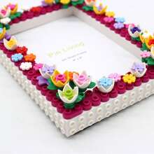 6-Inch Floral Mosaic Photo Frame, Creative Handmade Puzzle Frame, Wall-Mountable, Blooming Summer - Color - View 5