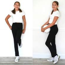 Girls Flare Leggings With Pockets, Crossover High Waist Bell Bottom Yoga Pants For Dance & Everyday Wear - Pink - View 2