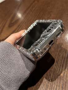 韩国水波纹透明手机壳，兼容三星 Galaxy Z Flip 5、Z Flip 6、Z Flip 4、Z Flip 3、Z 、FE 5G，透明防震后盖 - 無色 - 查看 9