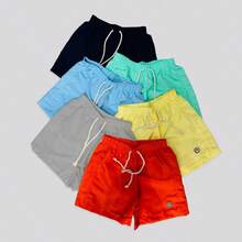 Kit 4 Bermudas Infantil Juvenil Tactel Coloridas Short Mauricinho Menino Casual Praia Verão - Multicolorido - Visão 3