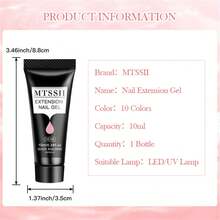 5入組聚合物指甲延伸凝膠套裝,浸泡式uv Led 10ml亞克力水晶白色透明裸粉凝膠指甲油,uv建構凝膠 - 藕粉色 - 查看 11