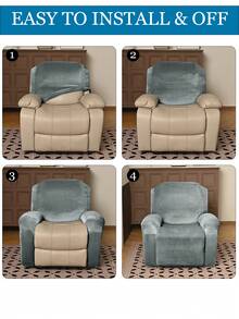 1件银狐绒沙发套，防尘沙发套，经典简约设计，可水洗，四季皆宜，适用于办公室、客厅、卧室装饰 - 彩色 - 查看 7