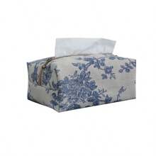 joumoswk Pudełko na chusteczki z tkaniny w stylu vintage, elegancka torebka na chusteczki z kwiatowym wzorem, wielofunkcyjna torba do przechowywania, odpowiednia do samochodu, salonu i sypialni