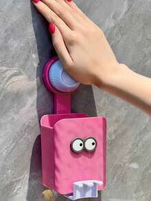 1 pièce Boîte de rangement pour salle de bain, support mural à ventouse en forme d'œil créatif et mignon pour brosse à dents, boîte de rangement pour serviette de toilette et divers. Rangement et organisation de salle de bain, support pour brosse à dents et dentifrice.