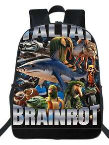 New Printed Large Capacity Backpack, Suitable For Teenagers, Essential For Back To School Season, Minimalist & Stylish Backpack, Lightweight & Relieving Printed Polyester Travel Backpack, Large Capacity Bag - Multicolor - View 22