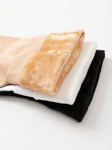 3 件/包 女童/幼儿经典简约休闲保暖内衬厚保暖紧身裤，亲肤柔软时尚百搭打底裤，适合秋冬日常穿着或节日礼物 - 彩色 - 查看 3