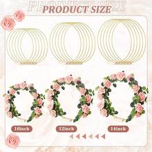 15 Pcs Metal Floral Centerpiece Table Decorations Hoop Centerpiece With Stand Gold Centerpieces For Table 15 Wooden Holders 30 Artificial Flowers 30 Leaves For Wedding DIY Craft Decor(12 Inch,White)Halloween - 粉色 - 查看 7