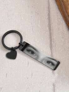 1 st personlig nyckelring med anpassade bilder, snygg nyckelring med ögonmotiv, lasergraverad fotonyckelring i rostfritt stål som kan anpassas, personlig graverad nyckelring för män, nyckelringsberlock med ögonmotiv, anpassad nyckelring med foto för par, klädaccessoarer, elegant höst, pojkvän, flickvän, familj, vänner