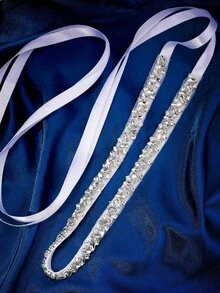 1 chiếc thắt lưng cưới màu bạc đính đá lấp lánh, thắt lưng cô dâu thủ công đính đá cho dạ hội, váy phù dâu, phụ kiện ngày Valentine. - Nhiều màu - Xem 19