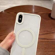 豪华透明磁性无线充电手机壳适用于 17 16 15 14 13 12 11 Pro Max 7/8 Plus XS Max/XR/X，透明亚克力超薄硬框防震后盖手机壳