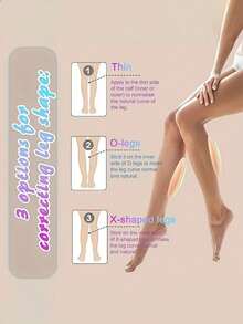 2pcs Ultra-Soft Silicone Leg Shaping Pads ,Adhesive Pad Anti Allergic Soft Silicone Calf Corrector, Skin Friendly, For Crooked Or Thin Skinny Legs,Self-Adhesive, No-Show Design ,Instantly Correct Knock Knees & Support Calves ,Reusable, Comfortable, Discreet - Perfect For Daily Wear !For Outdoor,Sport,Travel,Household,Office,School Summer Cooling,Beach,Travel