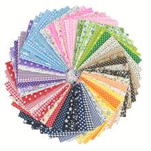 7片9.8英寸x9.8英寸彩色拼布面料,包含花卉和波点等不同图案,方形缝纫面料,适用于DIY缝纫、DIY娃娃和宠物服装制作、剪贴簿和绗缝缝纫配件及用品,多种颜色和款式可供选择 - 彩色 - 查看 13