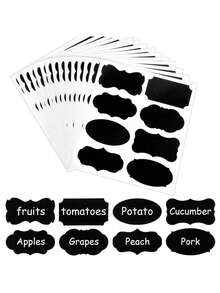 80pcs Kitchen Accessories Labels For Food Stickers Chalk Labels Black Reusable Waterproof Labels Stickers Chalk Sticker Labels Food Or Spice Labels For Kitchen Or Pantry Bottles Also For The Classification Of Office Documents, The Categorization Of Items In Warehouses, The Classification Of Goods In Convenience Stores, As Well As In Places Like Schools. - Multicolor - View 14