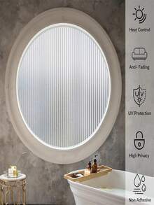 1Roll Width 30/45/60/90 Cm Reeded Glass Window Film, Frosted Reeds Window Film, Window Privacy Film, 3D Window Decals Non Adhesive For Bathroom Living Room Office - Multicolor - View 9