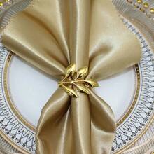 2-100 حلقة مفرش طاولة على شكل أوراق شجر الذهبية، حلقات مفارش طاولة على شكل أوراق الصفصاف، حلقات مفارش طاولة بطراز عتيق، حلقات مفارش طاولة ثلاثية الألوان أنيقة، مناسبة لديكور طاولات الأعياد والأعراس والحفلات والولائم وفنادق، حلقات مفارش معدنية بتصميم أوراق شجر إبداعي، مناسبة للأعياد والتخرج والأعراس والحفلات والاستخدام اليومي (ذهبي وفضي وزهري)، مثالية لديكور طاولات البوفيه' - متعدد الألوان - مشاهدة 7