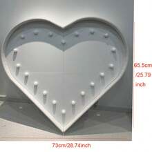 LED Light Up Letters 28.74INCH Heart  Shaped Marquee KT Board With Yellow Lights Ideal For Wedding Parties Proposals Valentine's And Anniversary Decor - 白色 - 查看 2