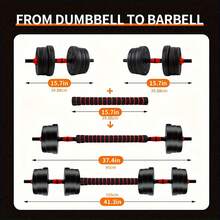 Quick Adjustable 44LBS Dumbbell Set, Free Weights Dumbbells, 3 In1 Weight Set, Space-Saving Home Gym Equipment, Ideal For Full Body Workouts, Strength Training, And Fitness For Men & Women - màu đen - Xem 4