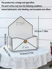 1pc Of Vintage Distressed Wrought Iron Wall-Mounted Planter, Envelope-Shaped Planter, Outdoor Garden Decoration, Suitable For Indoor And Outdoor Use - Succulents, Herbs, And Flowers Planter - Pre-Drilled Design, Easy Hanging Installation, Suitable For Balcony, Patio, Garden, And Terrace Decoration, Handmade, Vintage Aesthetic, Wall Decoration, Sturdy Construction, Gardening Home Decoration