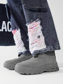 Men's High-Top Boots, British Style, Autumn/Winter New, Boots With Increased Height, Thick Sole, Outdoor Hiking Boots, Motorcycle Thick-Sole Work Boots - Multicolor - View 21