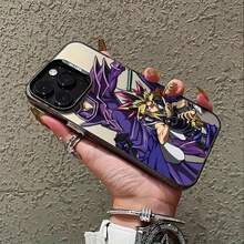 Funda de Teléfono de Juego de Cartas de Anime Japonés  Compatible con iPhone 16 15 14 13 12 11 Pro Max X XR XS MAX 8 27 Plus Cubierta Trasera Mate a Prueba de Golpes - Plateado - Ver 2