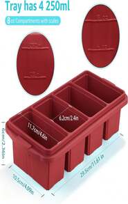 Ztomine Silicone Freezer Tray With Lid - Silicone Freezer Food Molds- Large Ice Cube Tray,Silicone Freezer Container,Freeze &Amp; Store Soup, Sauce, Broth,Leftovers - Makes 4 Perfect 1 Cup - Màu be - Xem 7