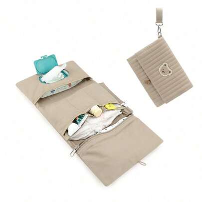 Aufbewahrungstasche mit mehreren Fächern, faltbare Reise-Aufbewahrungstasche für Mutter und Baby, hängende multifunktionale Verpackungs-Aufbewahrungstasche aus reiner Baumwolle, ein Muss für Babyreisen zu jeder Jahreszeit