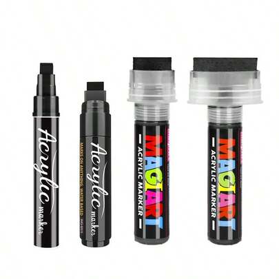 Jumbo Acrylic Paint Markers | 30/50MM Giant Tip For One-Stroke Coverage | High-Capacity Layerable Ink For Abstract Art & Murals