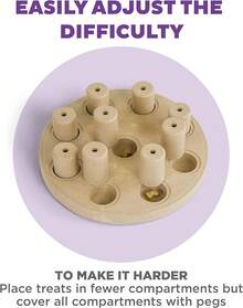 EWAJFBVOutward Hound Wobble Bowl Dog Game -Interactive Slow Feeder Bowl Dog Game - Dog Smart Composite (Tan) - View 4