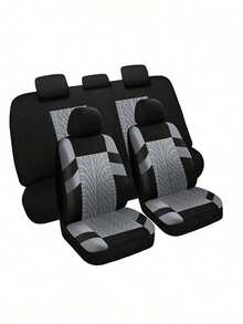 Juego de 9 piezas de fundas para asientos de coche para todas las estaciones - Tela de poliéster con textura en relieve diagonal antideslizante para asientos delanteros y traseros - Fácil de instalar y limpiar - Adecuado para una variedad de modelos de coche, incluyendo sedán, SUV, etc - Multicolor - Ver 24