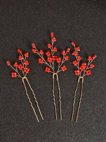 3件套女士手工仿珍珠发夹套装，新娘头饰，适合婚礼、派对、聚会、情人节等场合佩戴