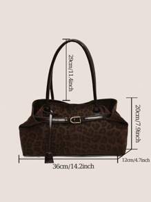 BAILEE حقيبة كتف مغناطيسية عصرية كبيرة السعة بتصميم Y2K Maillard Retro بألوان متناسقة مع نقشة جلد الفهد من جلد البولي يوريثان غير اللامع للنساء العاملات في مجال ذوي الياقات البيضاء، مثالية للجامعة والعمل والأعمال والتنقل والأنشطة الخارجية والسفر والنزهات والمكتب، مثالية للعمل والتسوق وحضور حفلات العشاء وفعاليات الموضة وإهداء الأصدقاء