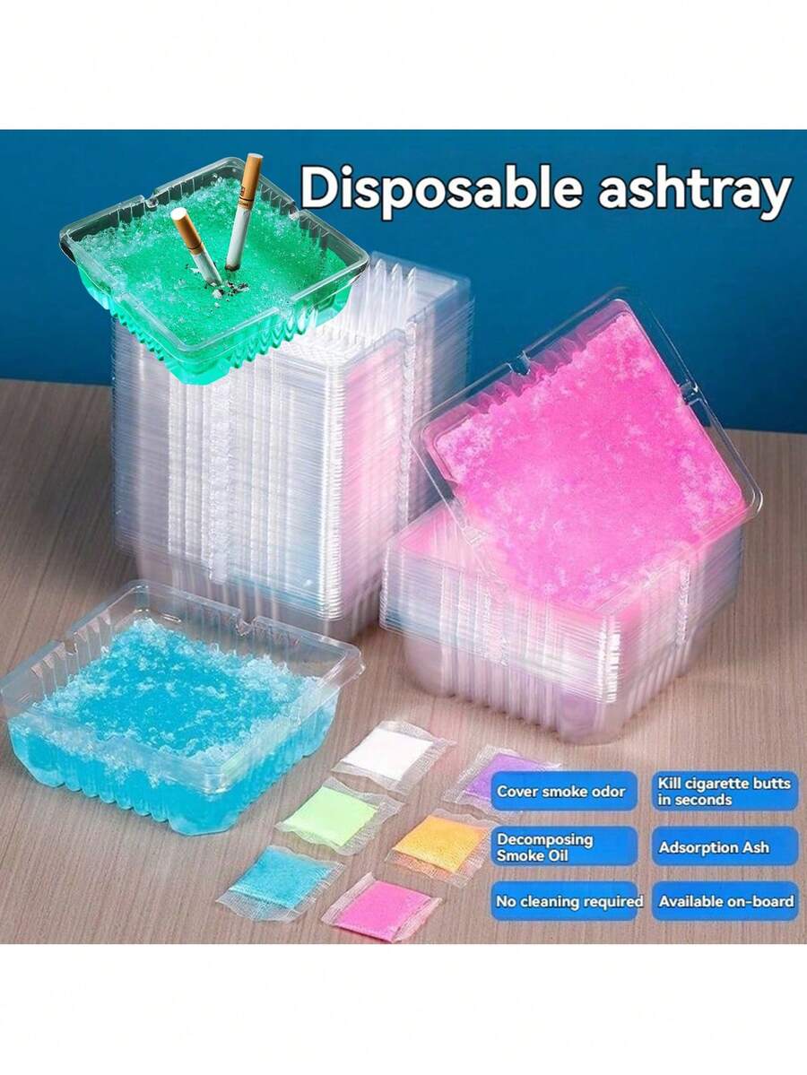 50件烟灰缸套装,多种尺寸可选,耐热材质,附赠烟灰砂,快速灭火,轻巧设计,方便放置和携带,适用于网吧、台球厅、酒吧、餐厅、酒店等公共场所 - 彩色 - 查看 1