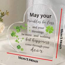 Centru de masă, decor unic de birou în stil boho - placă acrilică în formă de inimă cu citat inspirator, ideală pentru decorul biroului, dormitorului și camerei de zi. De asemenea, un cadou minunat pentru femei, surori, colege de ziua de naștere, Ziua Mamei, Crăciun. Această piesă poate adăuga o notă de farmec oricărei camere. - Multicolor - Vizualizare 2