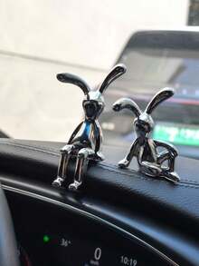 2pcs Car Decoration Cute Rabbit Interior Center Console Instrument Panel Screen Decoration Advanced High End Car Decoration Unisex - Rabbit - View 4
