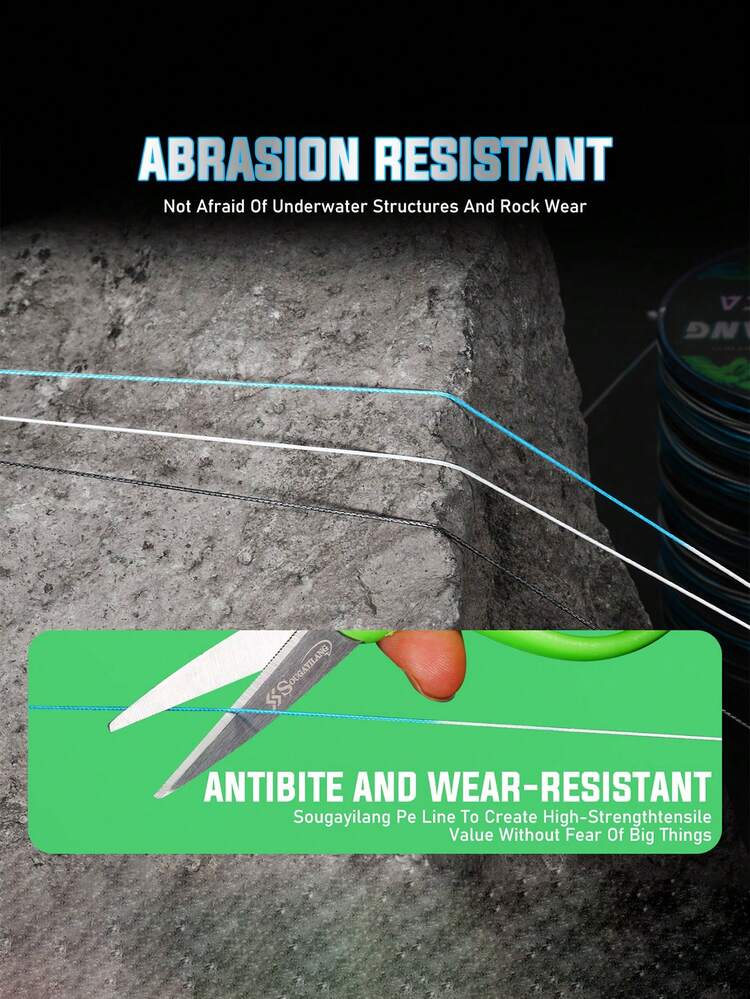 SOUGAYILANG 8 hebras de línea de pesca trenzada PE, 300m, multicolor, [Línea de pesca duradera] Línea de pesca trenzada fuerte y duradera de 8 hebras | 300m/328yd, 15-120lb, patrón camuflaje, polietileno duradero para línea principal, pesca en agua salada - Multicolor - Añade 7