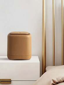 1 件豪华迷你垃圾桶，带按压式顶盖 - 防臭，双桶设计，适合家庭、办公室和汽车使用 - 有米色、棕色和绿色可选，厨房和浴室垃圾桶，家居装饰 | 现代迷你垃圾桶 | 塑料结构，家用垃圾桶，浴室微型桌面垃圾桶，家庭办公桌装饰，咖啡桌，办公室，客厅，书房，厨房，梳妆台桌面，卧室，浴室 - 彩色 - 查看 7