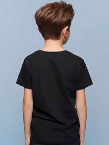 Space Shuttle STS Rocket Science T-Shirt For Boys & Girls - Black Cotton Blend Casual Tee With Educational Space Design, Short Sleeve Round Neck, Regular Fit For Ages 5-13, Space Shirt - 黑色 - 查看 2