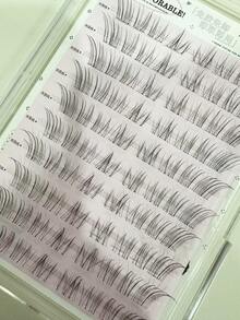 80pcs Soft & Thin Oblique Feathery Bat-Shaped Baby Lashes, Transparent Stem, Natural & Messy Fairy Lashes, C-Curl Lash Extensions Without Glue Lash Clusters,Eye Lash Clusters,Individual Eyelashes,Lashes,Fake Lashes - C - View 10